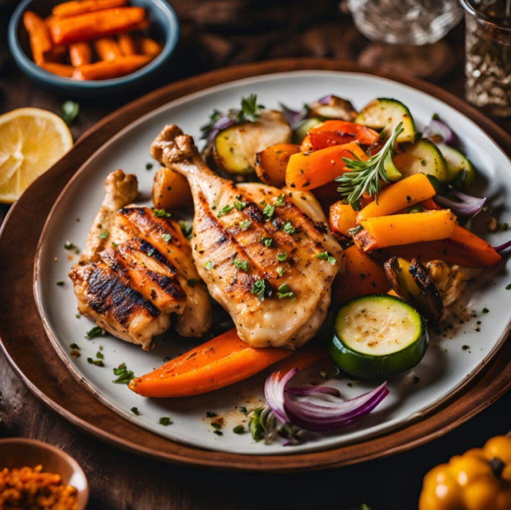 Grilled Chicken with  Roasted Vegetables